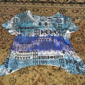 Blue and black patterned shirt